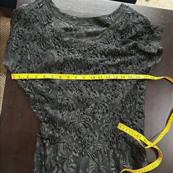 Vintage Jasmine by K.V.M Black Fit and Flare Lace And Beaded Maxi Dress - Picture 8 of 11